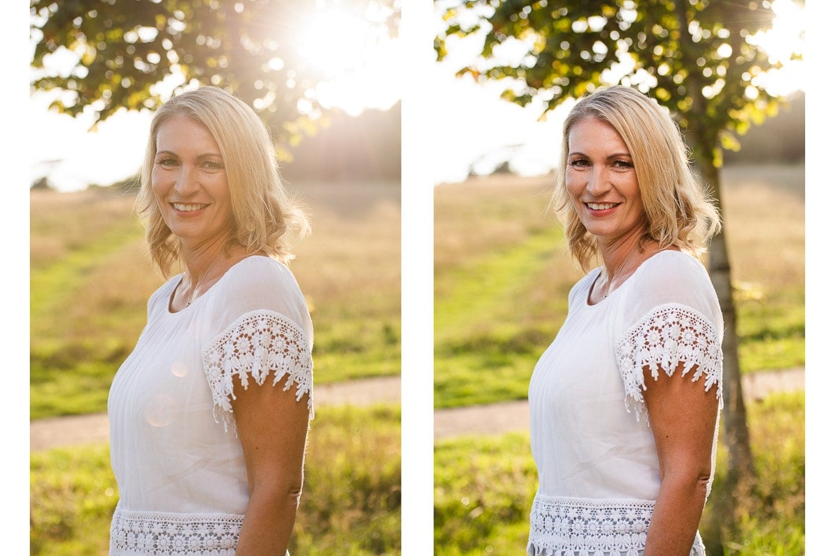 How to remove lens flare in Lightroom (including sunspots on photos)