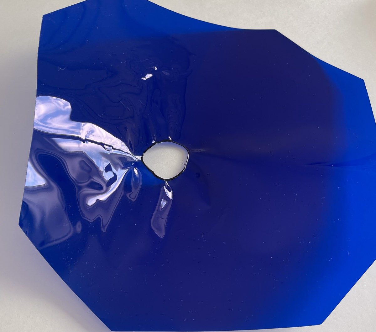 Melted blue gel