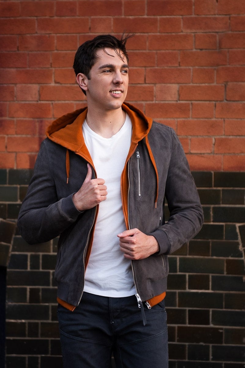 asymmetrical hands male pose