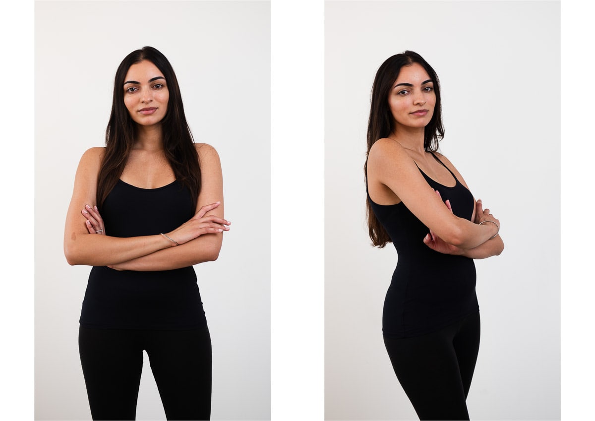 Basic crossed arms female pose
