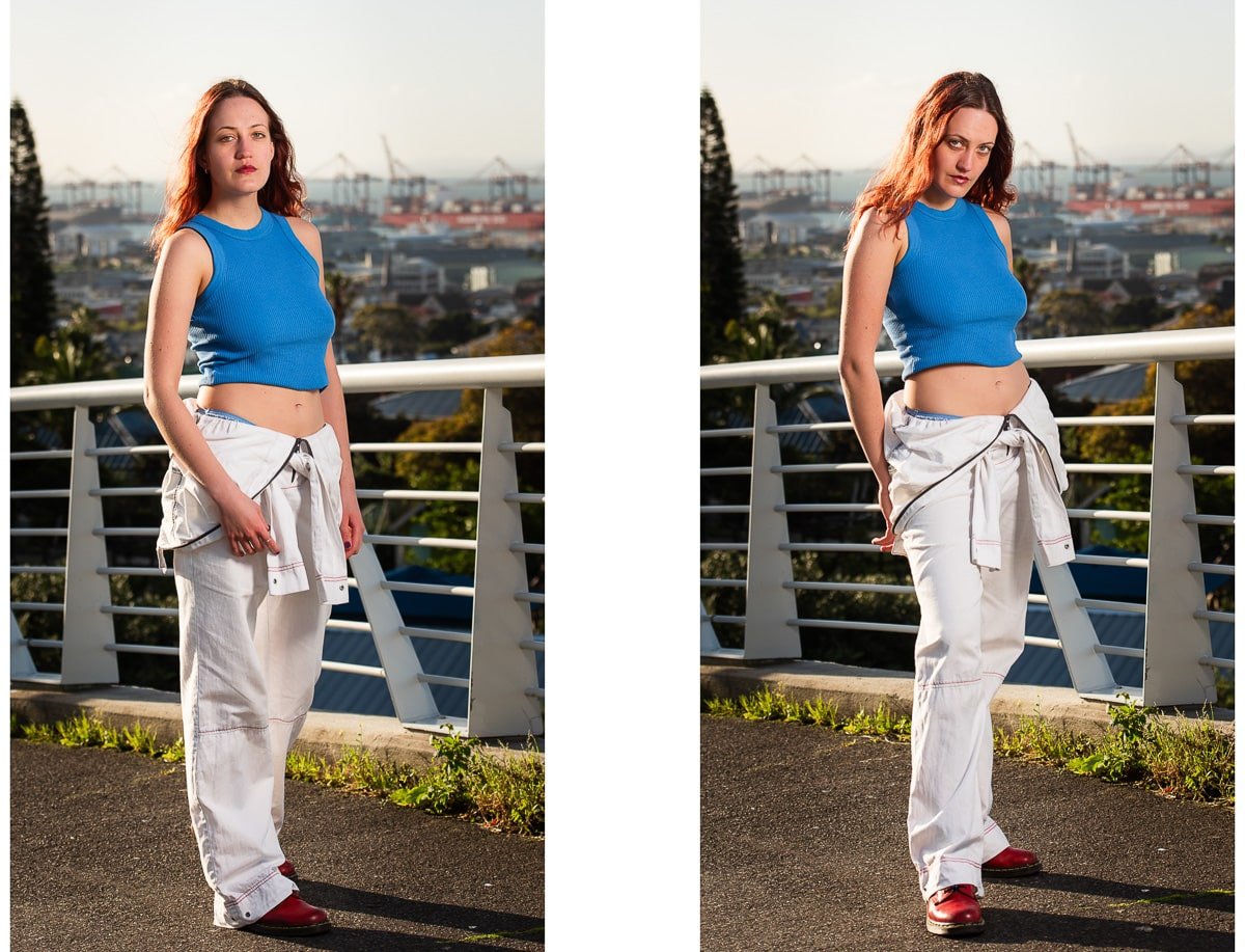 poses showing weight on front vs back leg